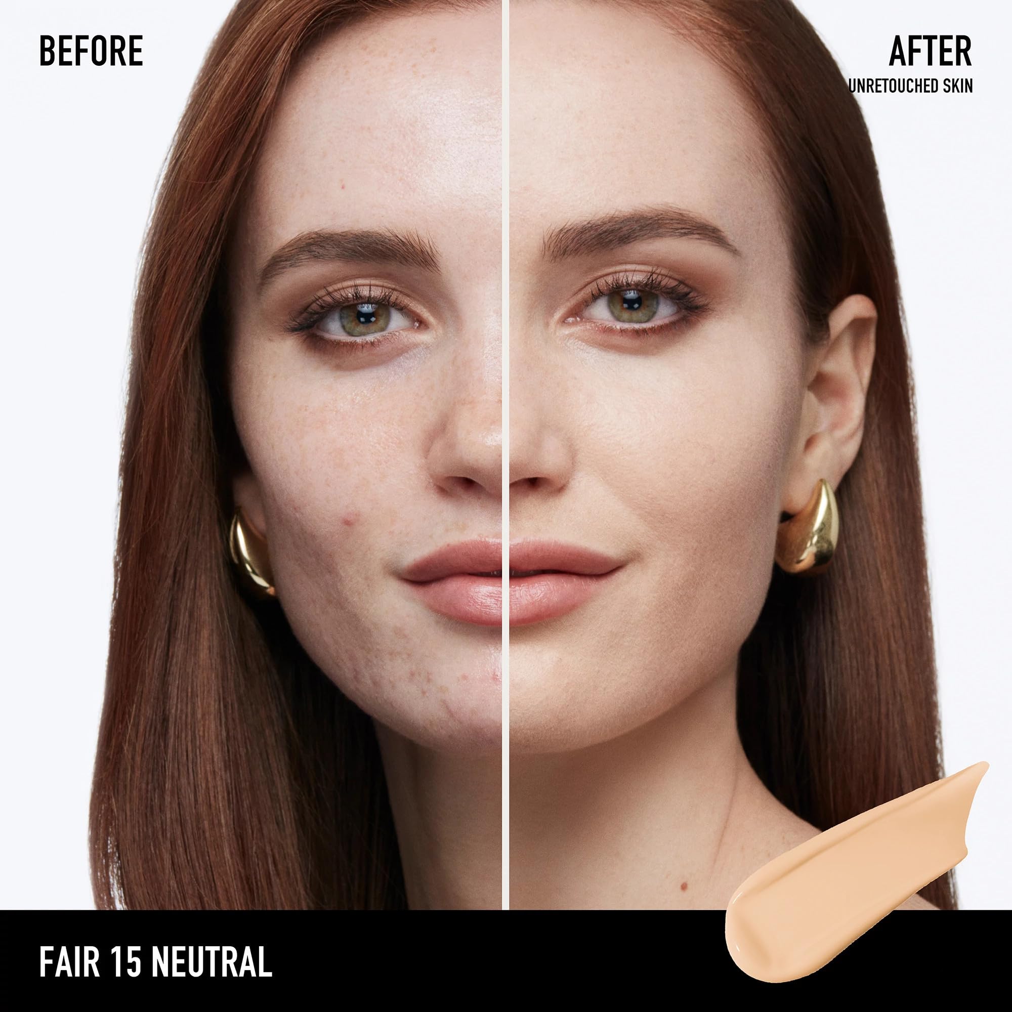 bareminerals Barepro swatches display true shade match with full coverage in natural light