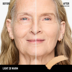 Bareminerals Barepro Light 20 Warm swatches demonstrate warm shade match.