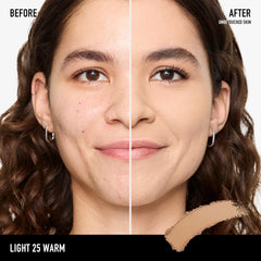 BareMinerals BarePro matte finish application shows smooth, even coverage.