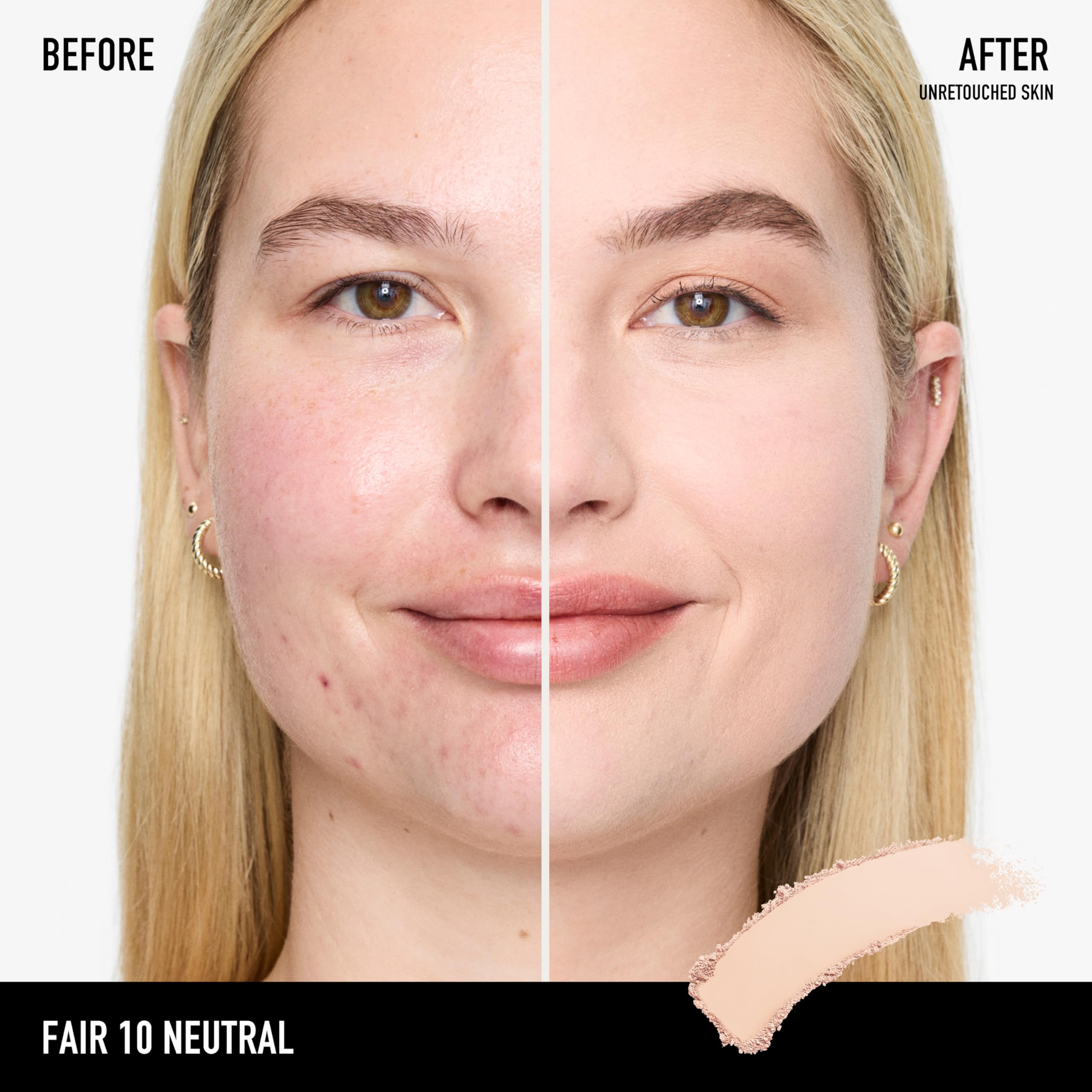 bareMinerals BarePro pressed powder texture highlights a smooth, transfer-proof finish.