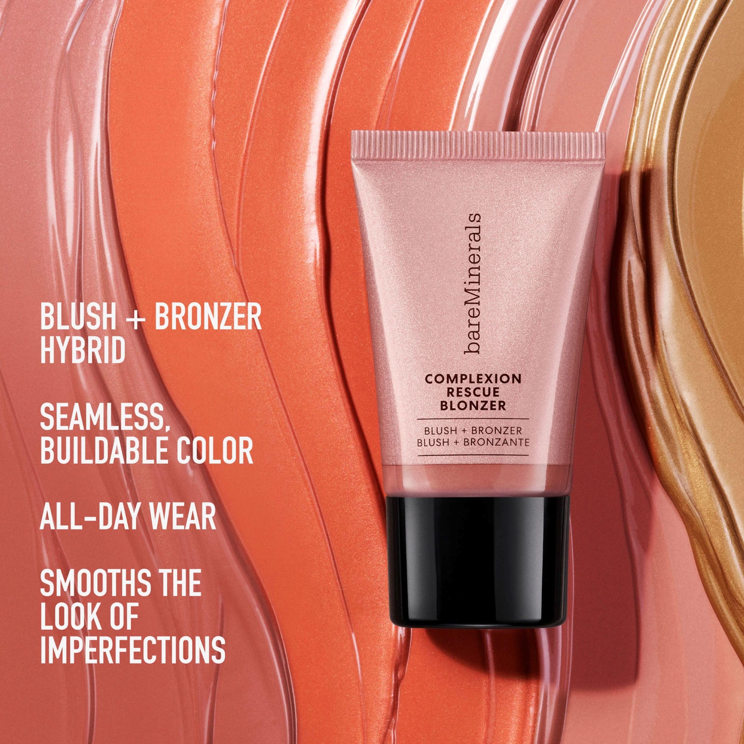 bareMinerals formula with Hyaluronic Acid and olive-derived squalane hydrates with lightweight moisture.