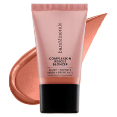 bareMinerals Complexion Rescue Liquid Blonzer Kiss of Rose packshot showcases universal rosy-bronze glow for everyday warmth.