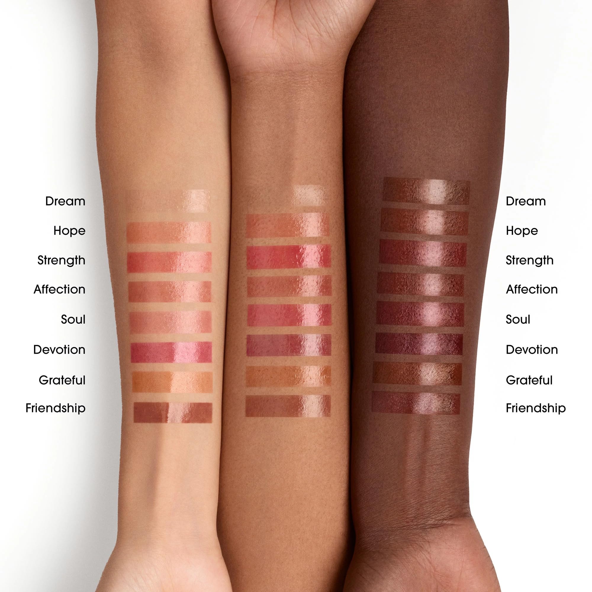 bareMinerals Dewy Lip Gloss-Balm 24hr hydration closeup suggests lasting moisture
