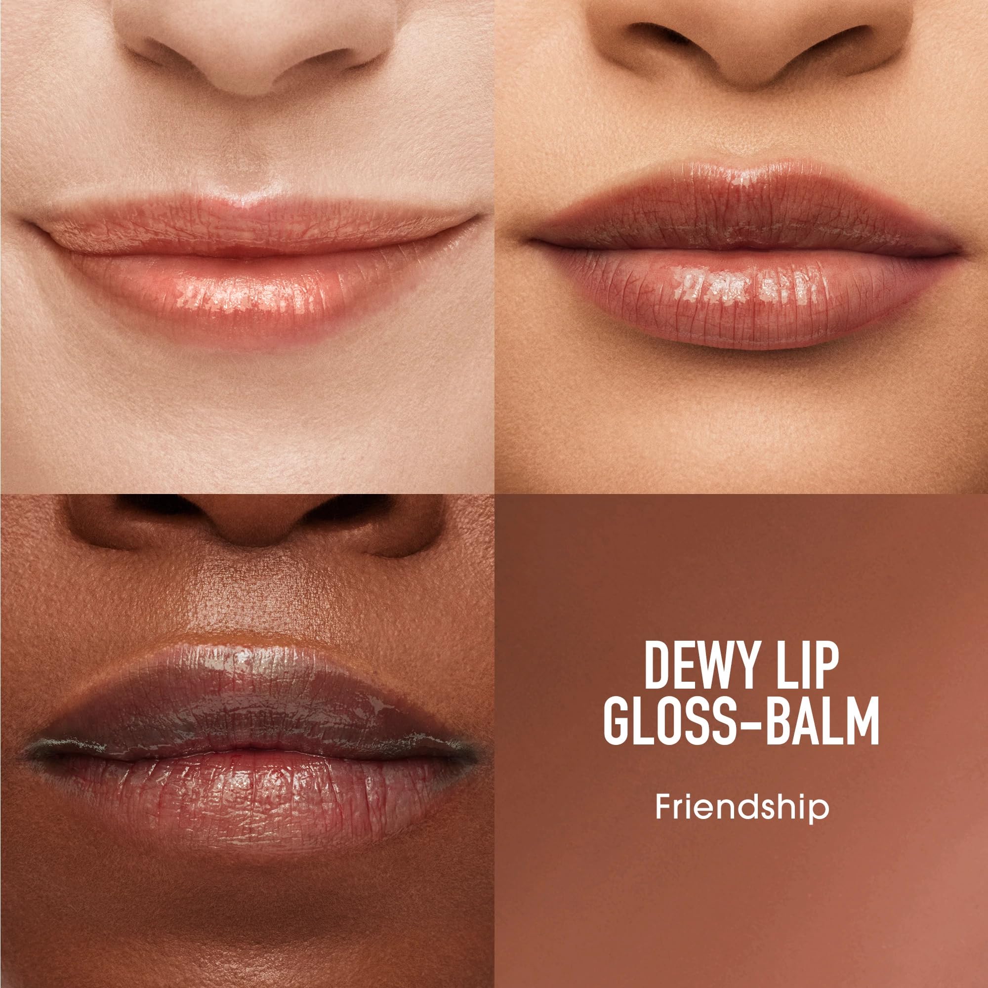 bareMinerals Dewy Lip Gloss-Balm Friendship application demonstrates cushiony, non-sticky finish