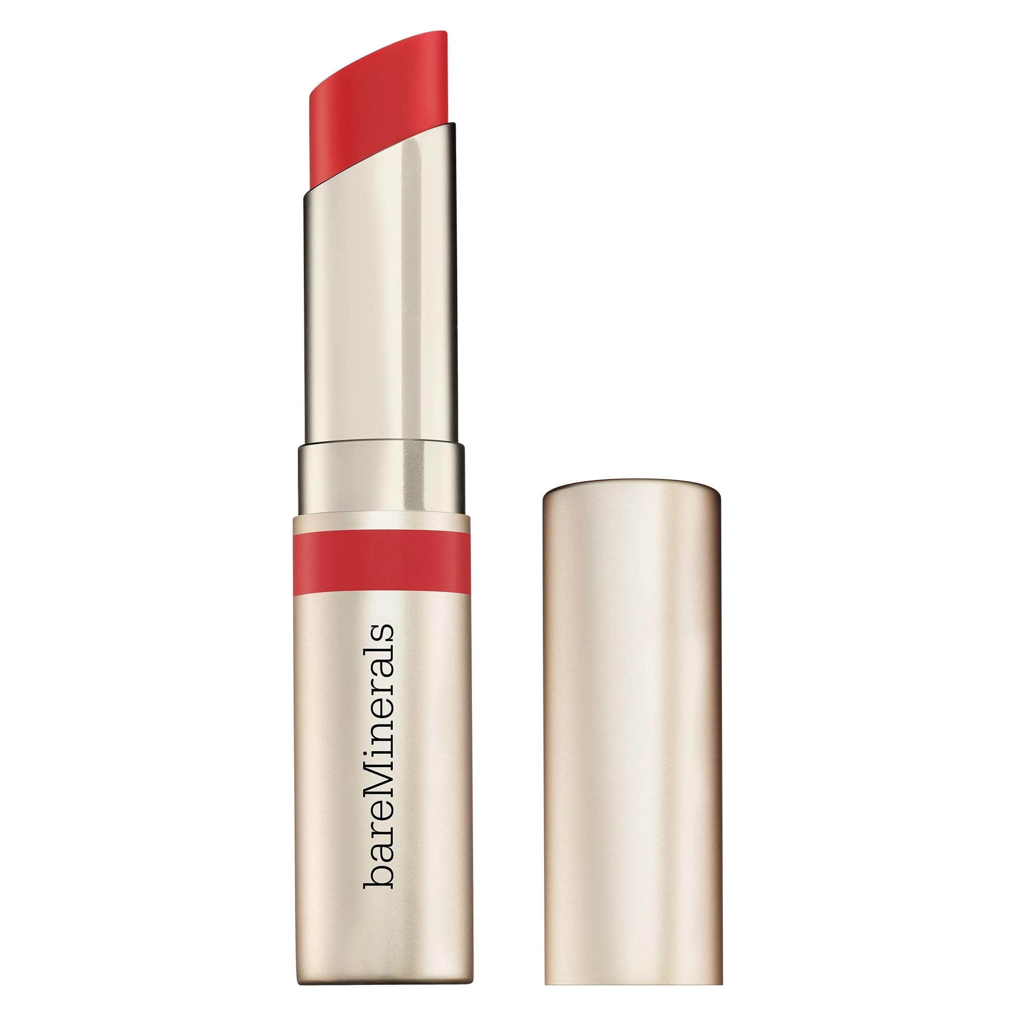 bareMinerals Dewy Lip Gloss-Balm Strength tube shows sheer color with long-lasting hydration