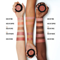 bareMinerals Gen Nude Blonzer Kiss of Copper rosy-bronze shade on skin offers radiant finish.