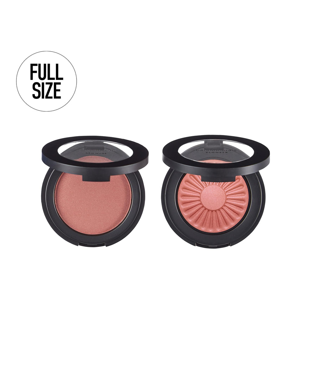 bareMinerals Gen Nude Blonzer rosy-bronze-swatch showcases silky blend and luminous finish.