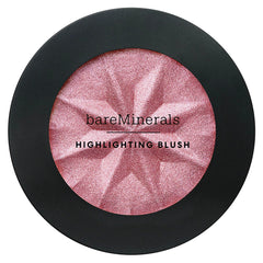 bareMinerals Gen Nude Highlighting Blush Mauve Glow blurring microspheres soften pores on cheeks