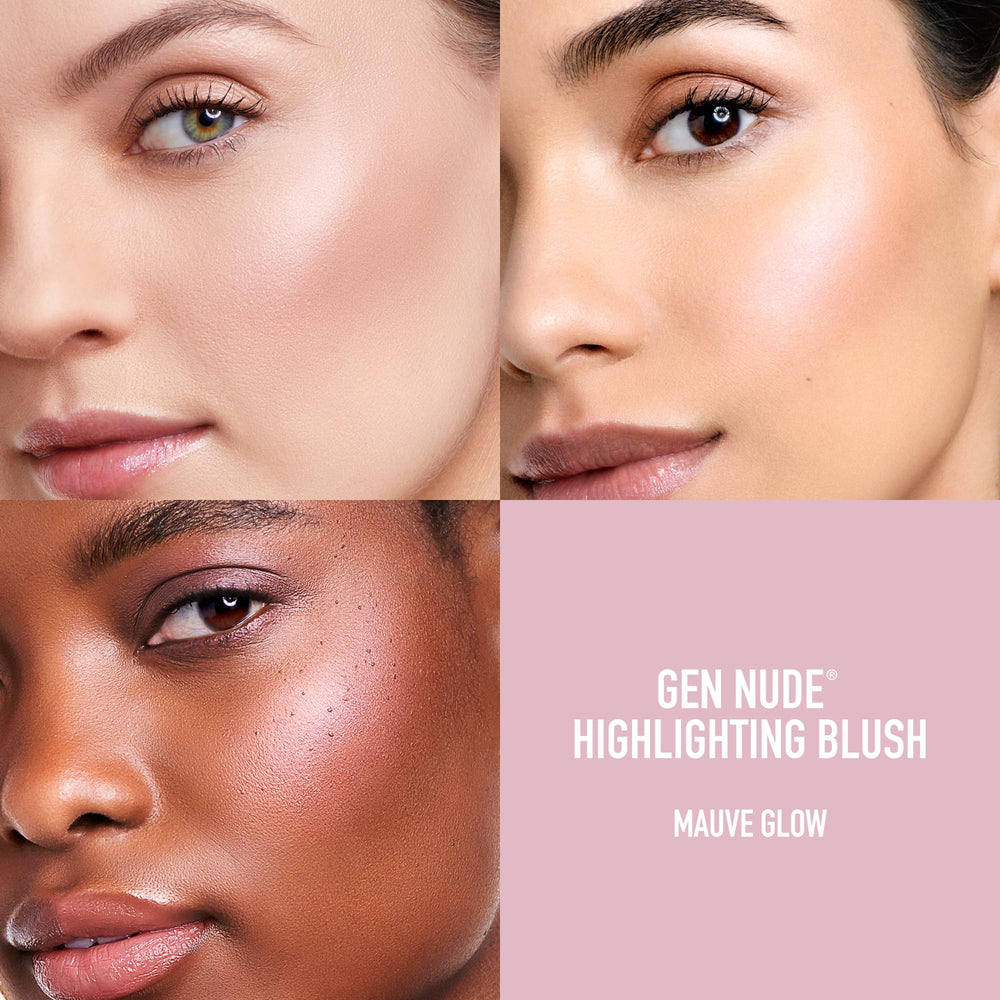bareMinerals Gen Nude Highlighting Blush Mauve Glow talc-free formula supports comfortable wear