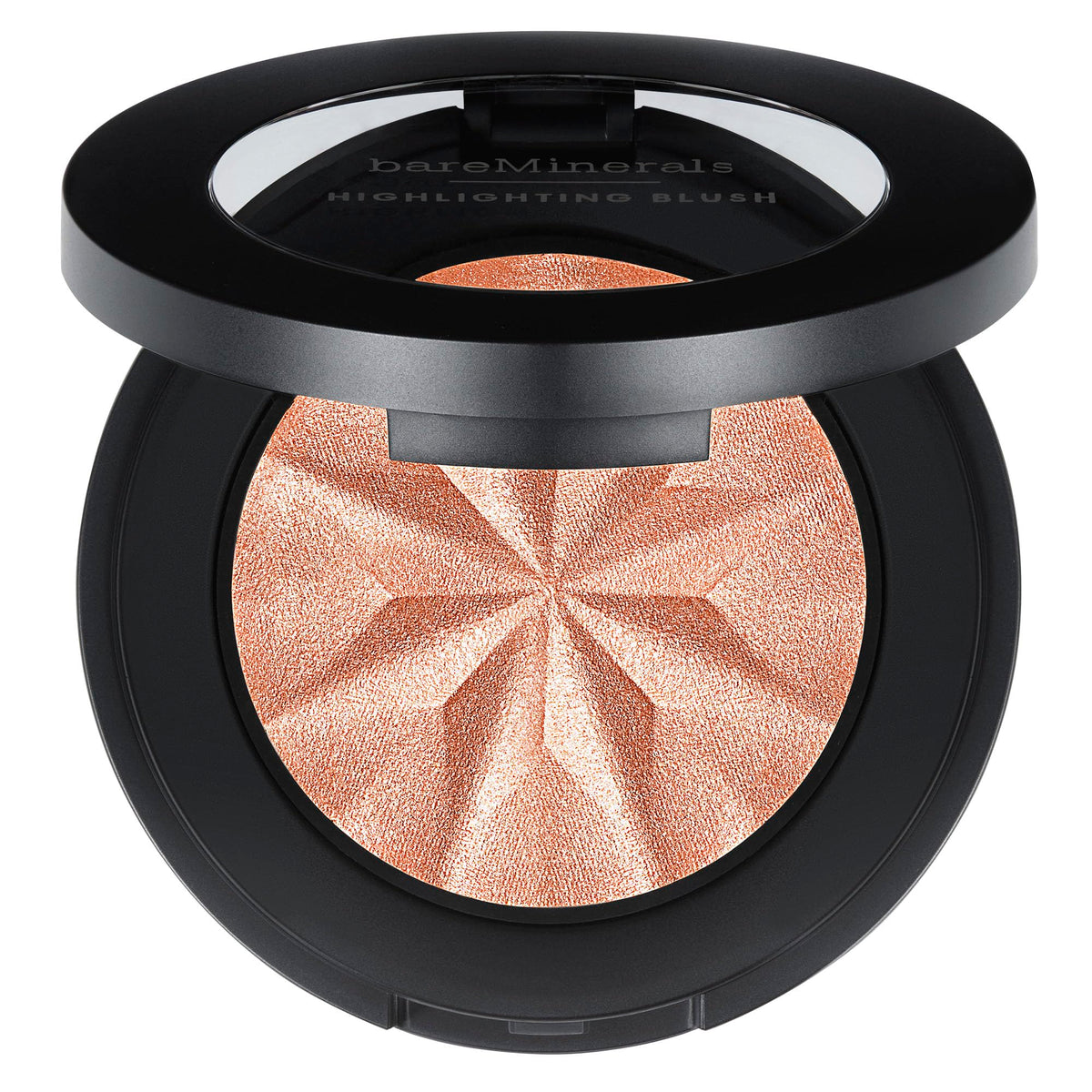 bareMinerals Gen Nude Highlighting Blush Peach Glow compact, luminous rosy glow in a portable compact