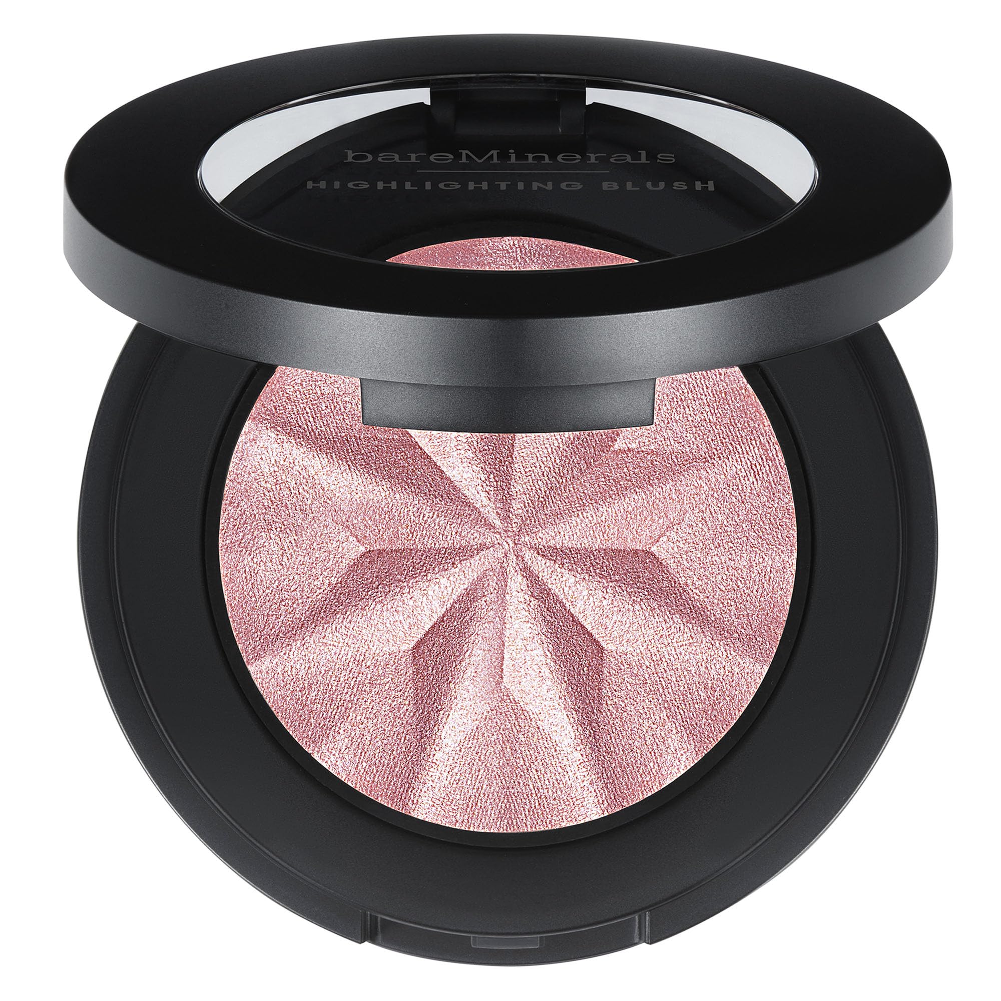 bareMinerals Gen Nude Highlighting Blush Rose Glow powder pan swatch for natural radiance
