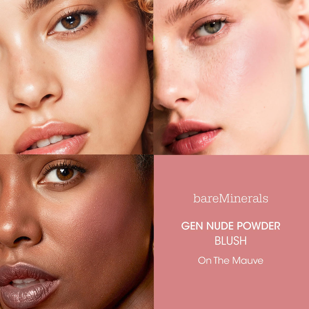 bareMinerals Gen Nude Powder Blush apply fingertips demonstrates easy blending for natural warmth