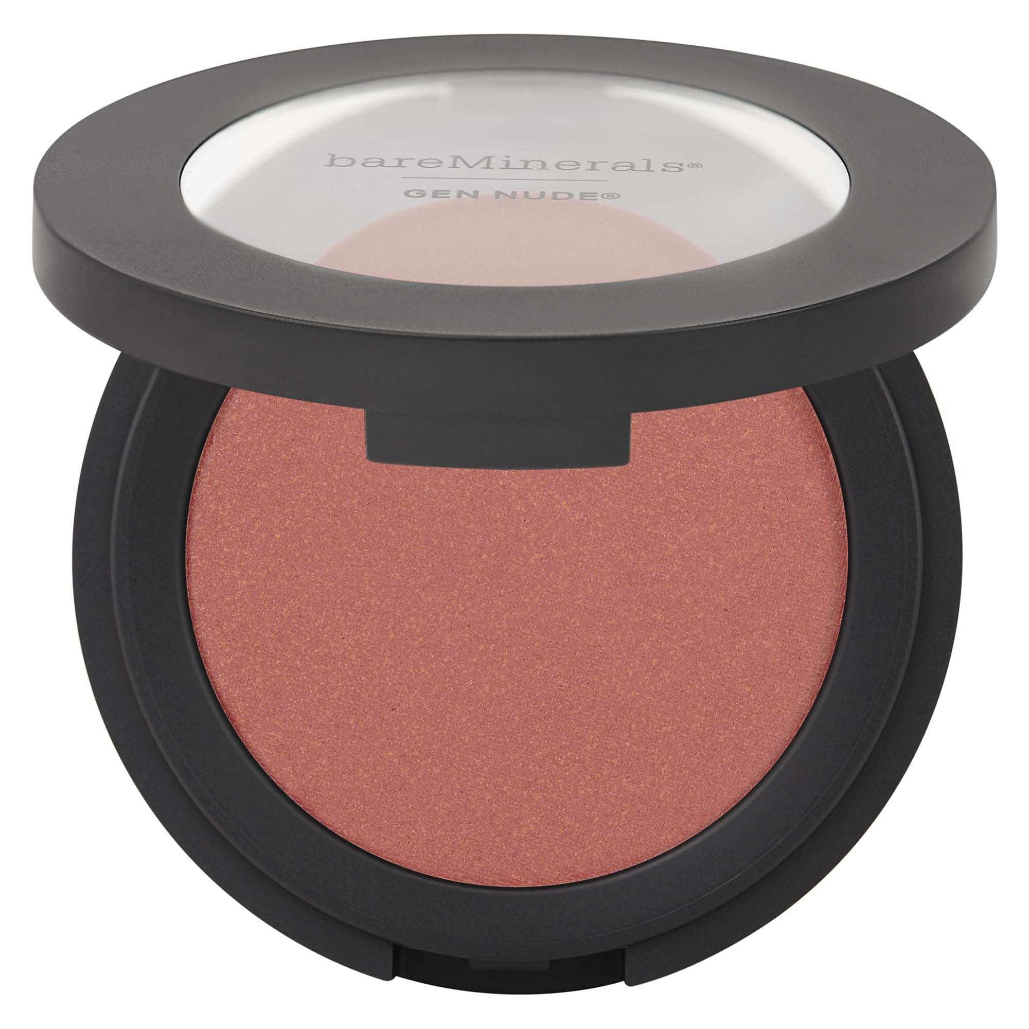 bareMinerals Gen Nude Powder Blush on the Mauve compact shows a smooth buildable color with diffused finish
