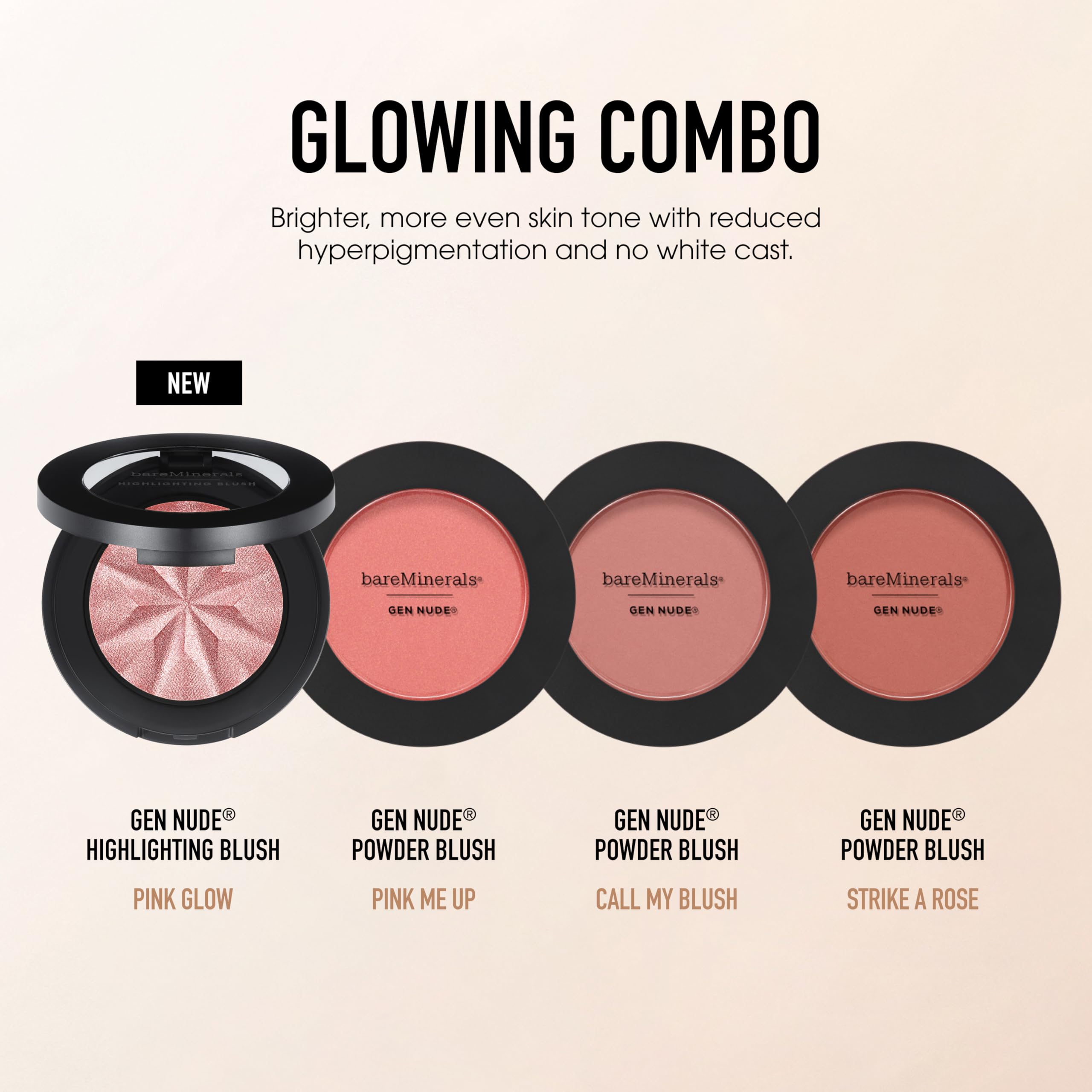 bareMinerals Gen Nude Powder Blush Pink Me Up provides a soft-matte finish for natural-looking color.
