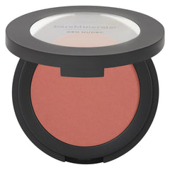 bareMinerals Gen Nude Powder Blush Strike A Rose closeup blend shows silky, buildable color