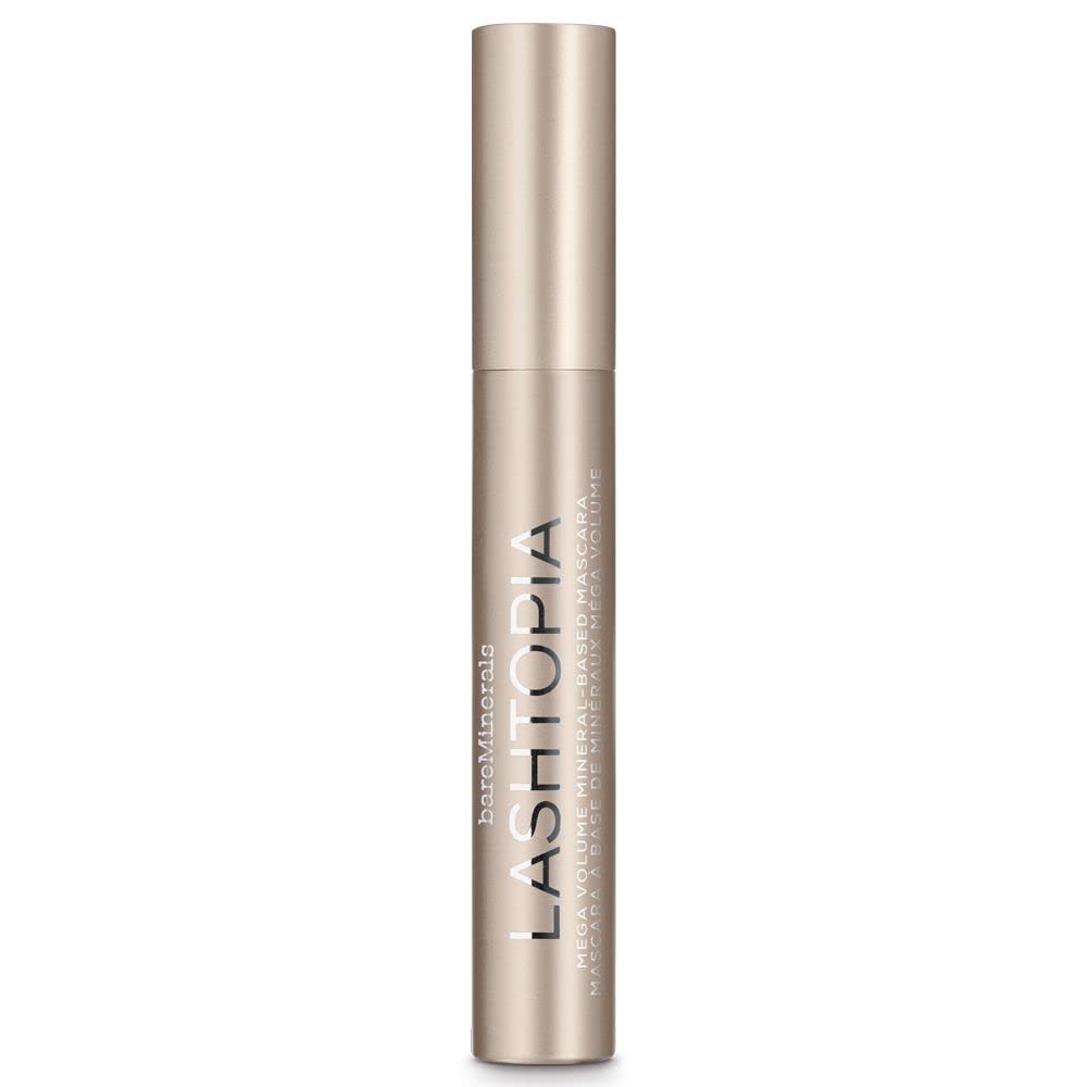 bareMinerals Lashtopia lashes before after demonstrating volume potential