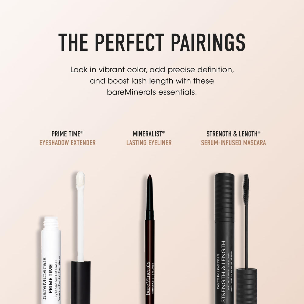 bareMinerals loose eyeshadow Nude Beach packaging emphasizing travel-friendly jar