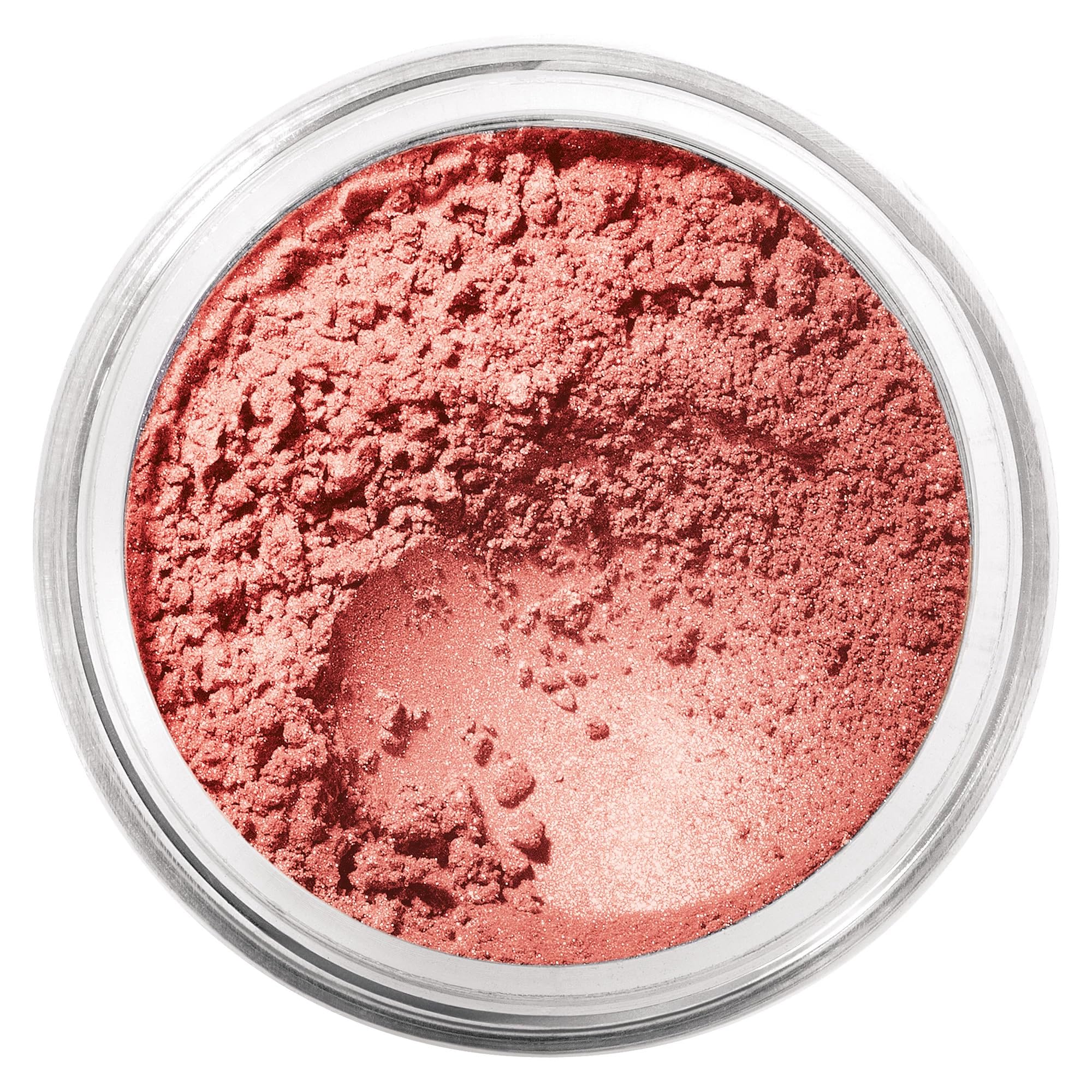 BareMinerals Loose Mineral Blush Vintage Peach swatch demonstrates buildable color for a natural flush.
