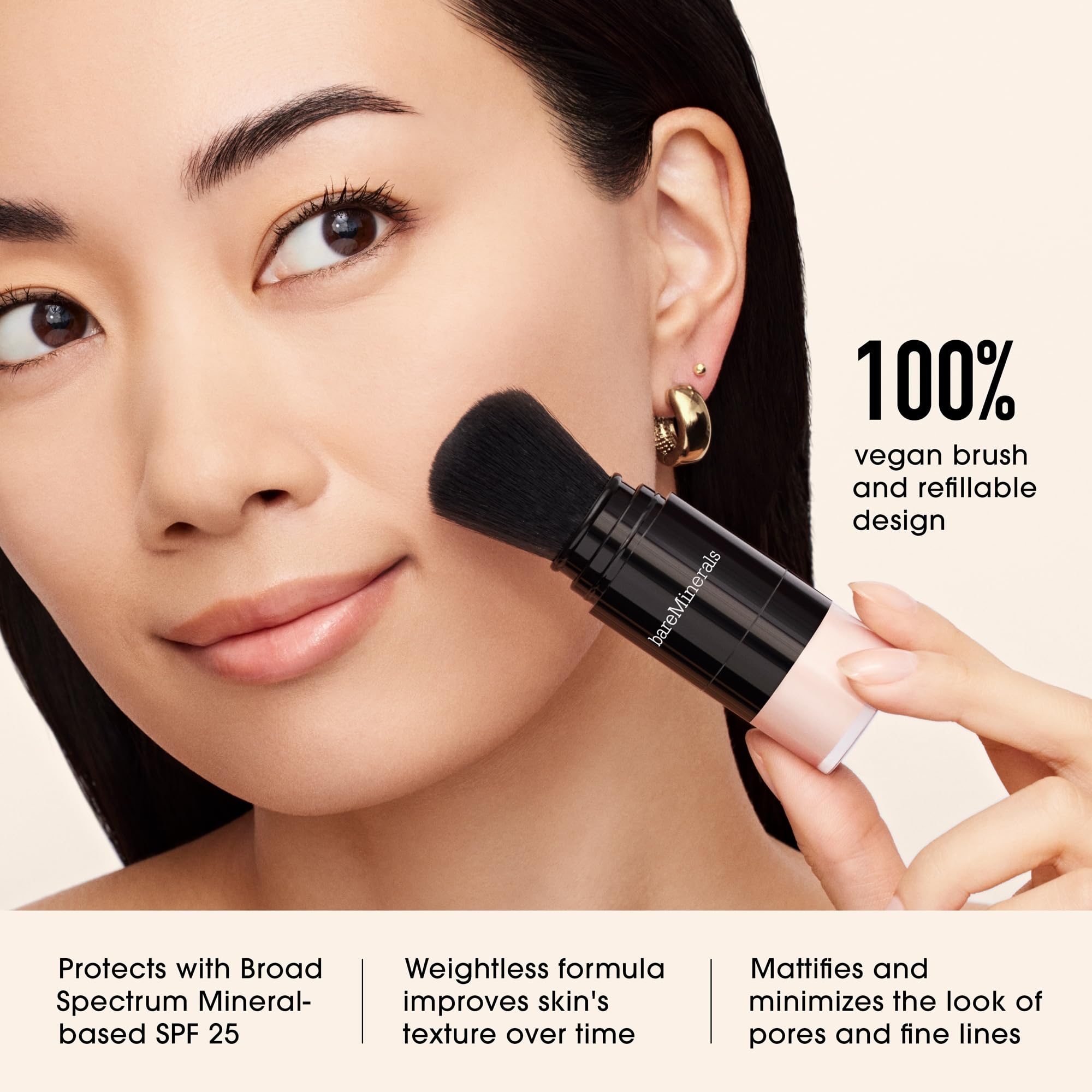 bareMinerals Mineral Veil on-face-finish reveals a light, translucent veil.