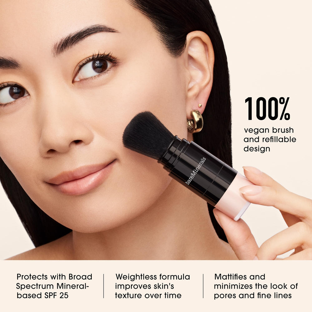 bareMinerals Mineral Veil on-face-finish reveals a light, translucent veil.