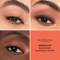bareMinerals Mineralist Eyeshadow Palette Burnished compact closed, travel-friendly design