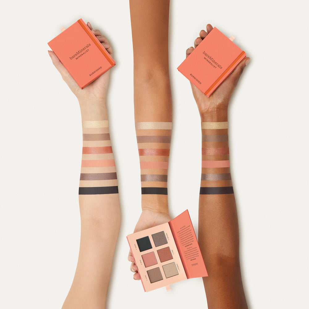 bareMinerals Mineralist Eyeshadow Palette Burnished open display shows versatile day-to-night tones