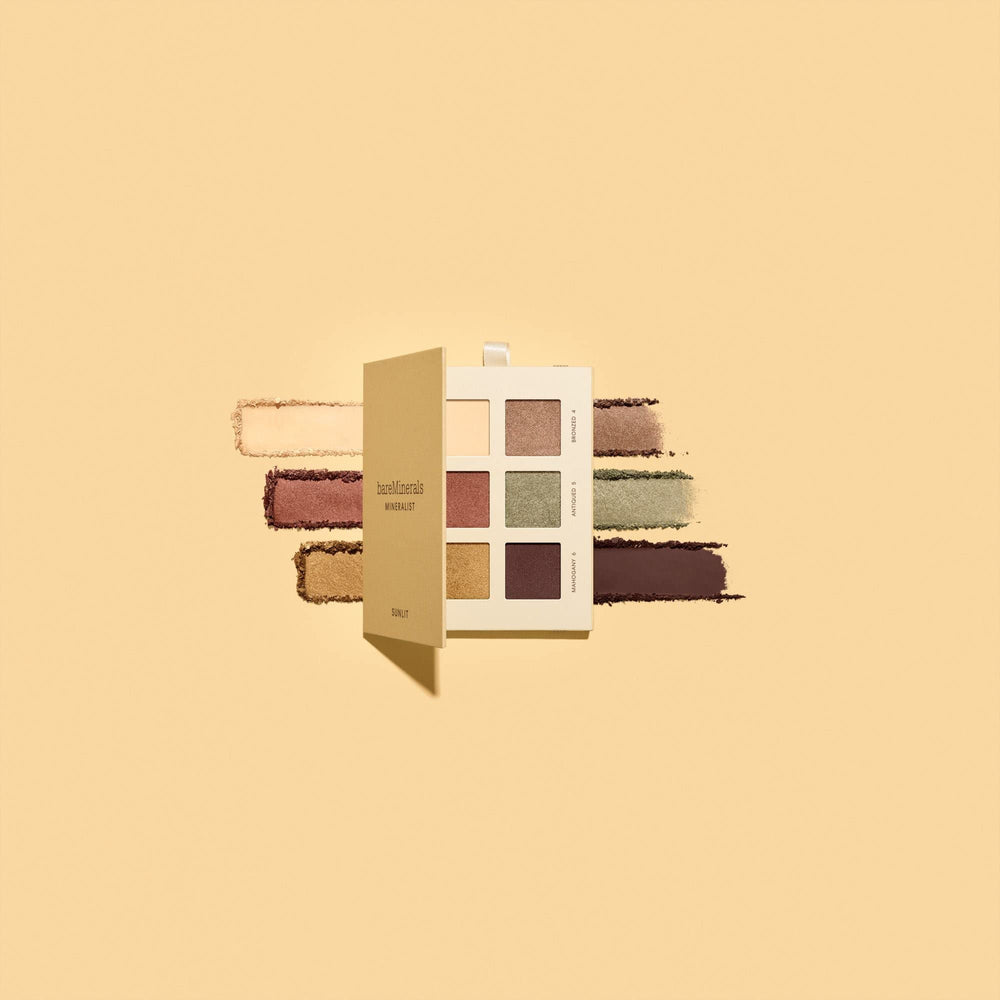 bareMinerals Mineralist Eyeshadow Sunlit botanicals nourish skin in close-up shade range.