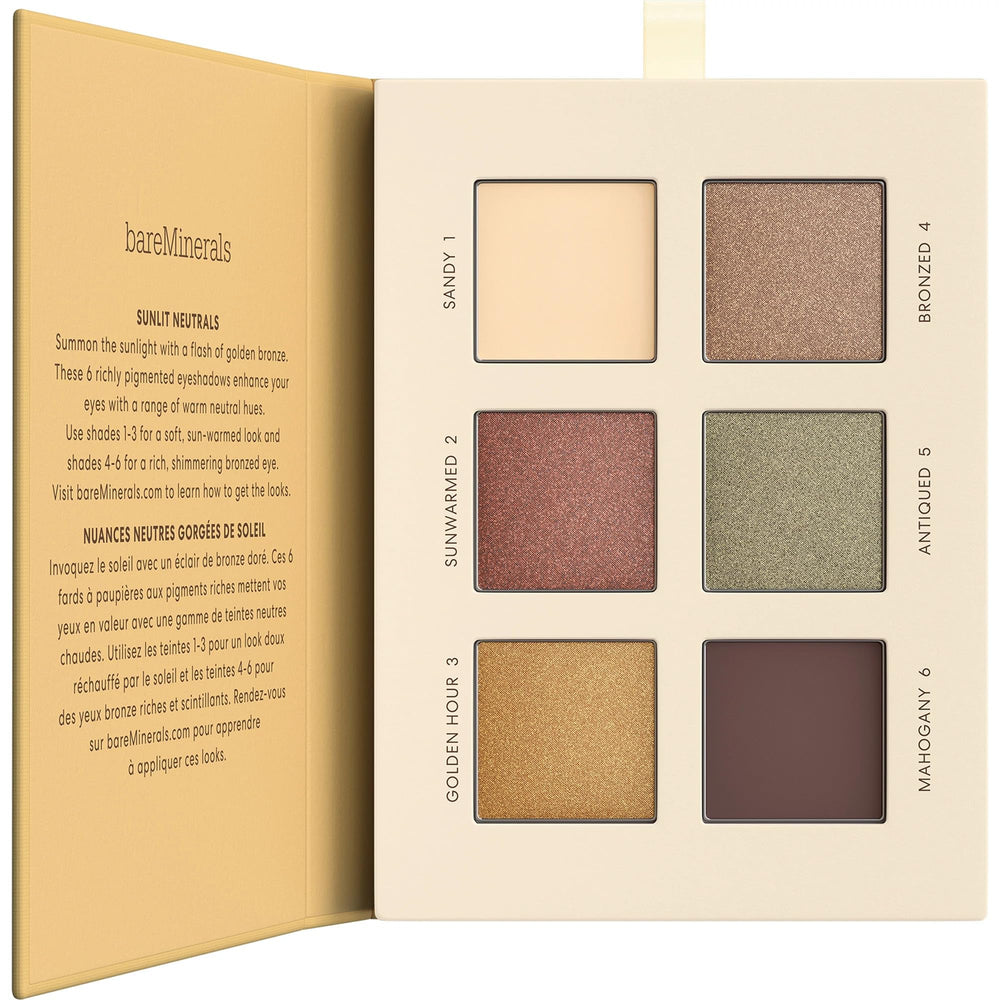 bareMinerals Mineralist Eyeshadow Sunlit open palette with six pigments for versatile looks.