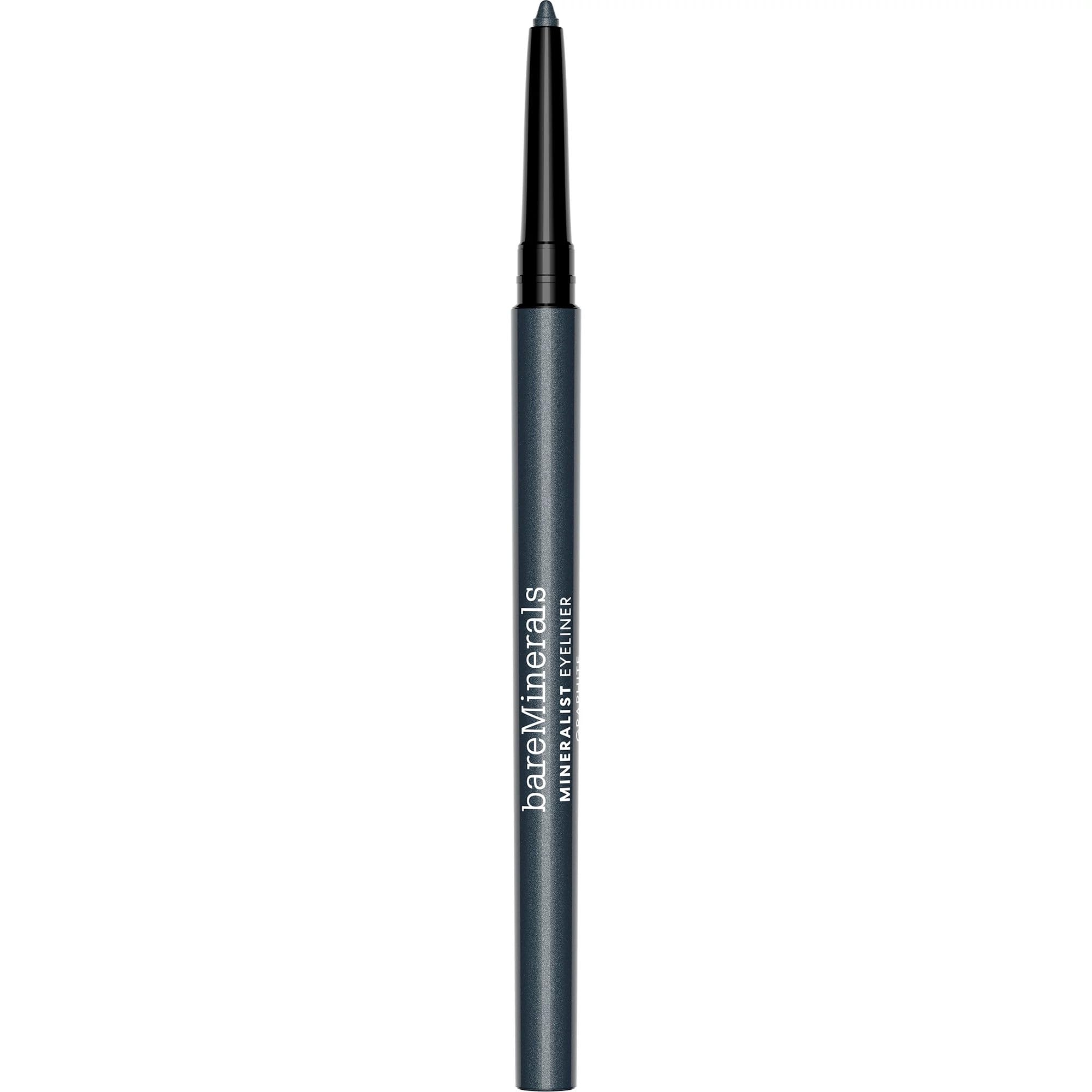 BareMinerals Mineralist Graphite eyeliner open tube showing rich color payoff