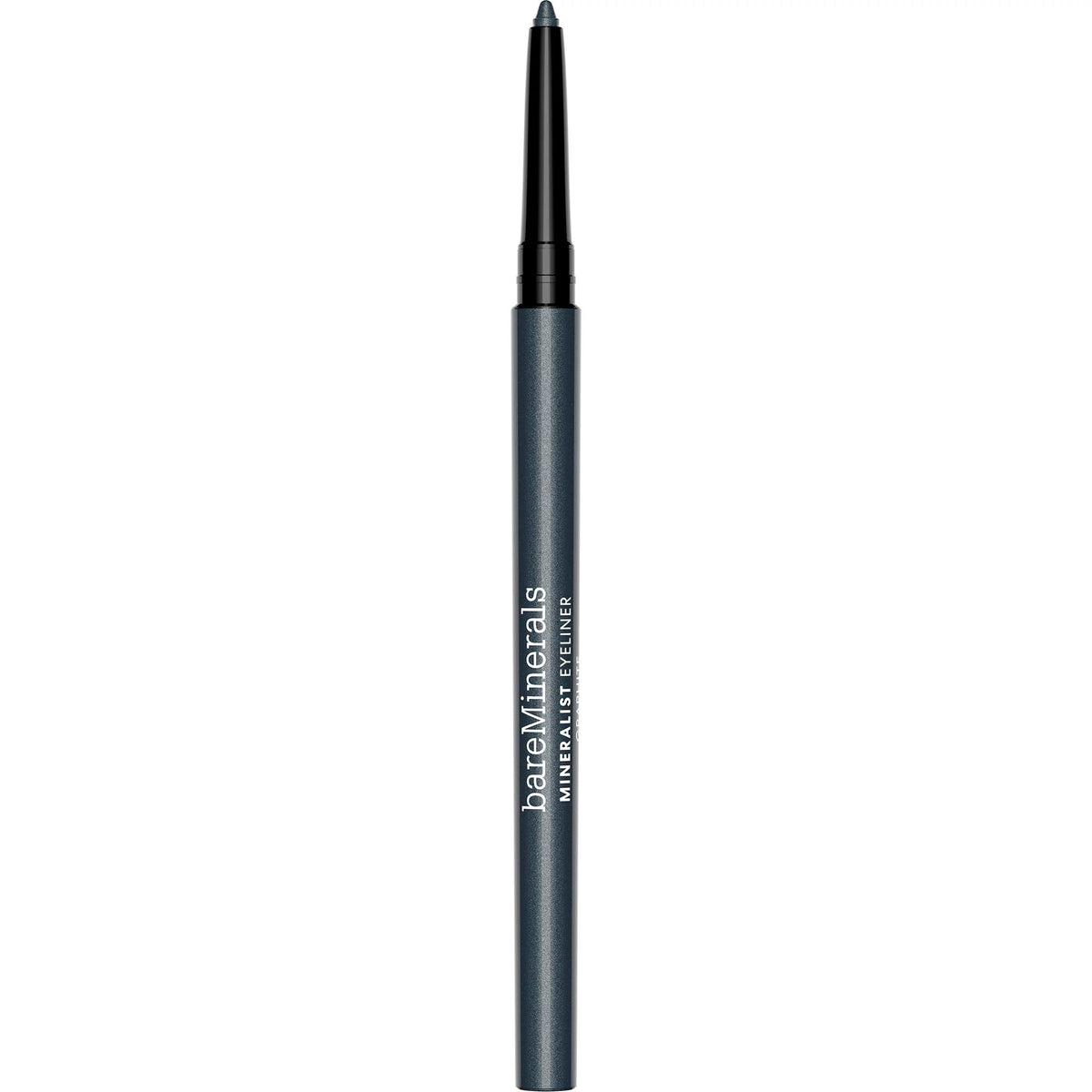 BareMinerals Mineralist Graphite eyeliner open tube showing rich color payoff