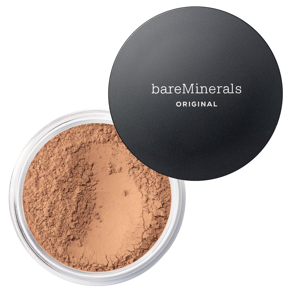 bareMinerals Original Loose Powder Foundation SPF 15 cap closeup shows talc-free formula