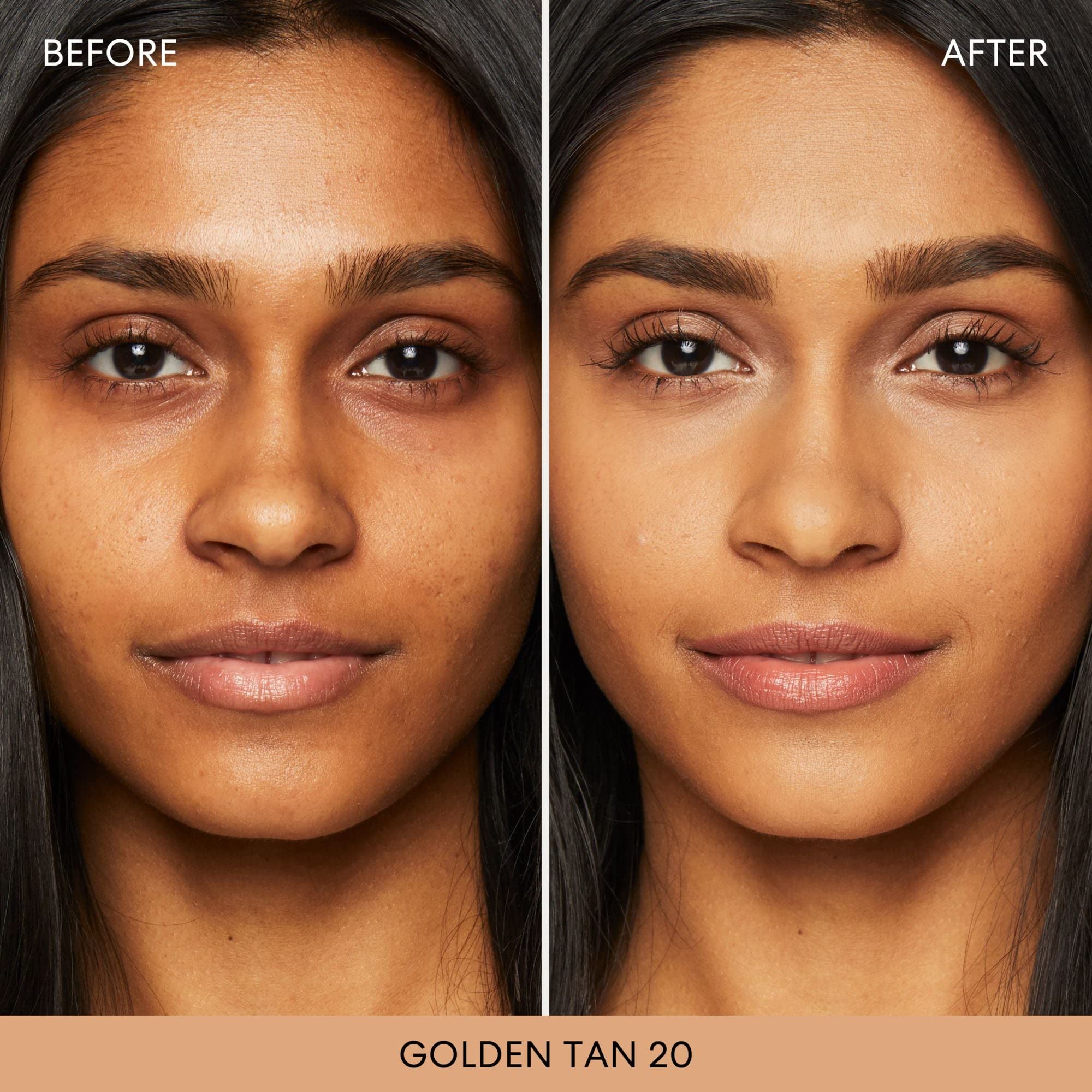 bareMinerals Original Loose Powder Foundation SPF15 Golden Tan 20 close-up texture shows skin-smoothing appearance