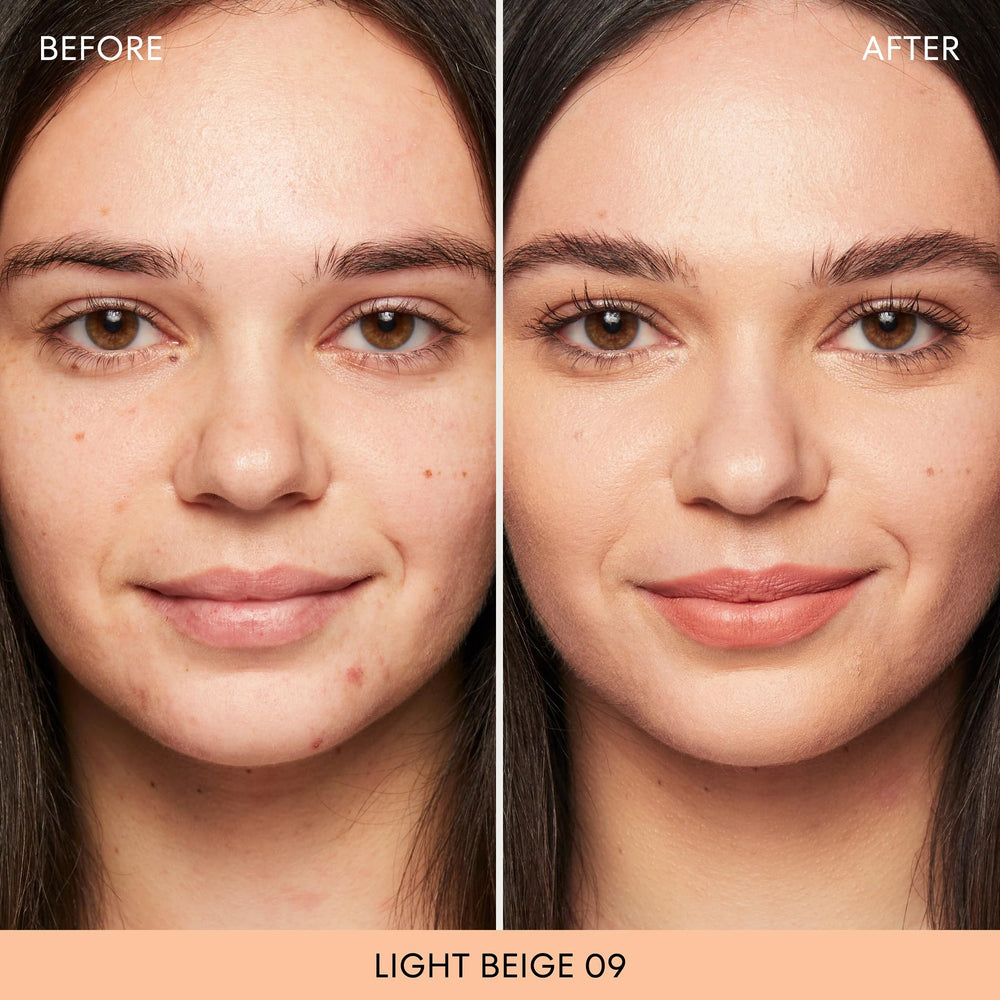 BareMinerals application brush demonstrates easy, precise application for everyday wear.