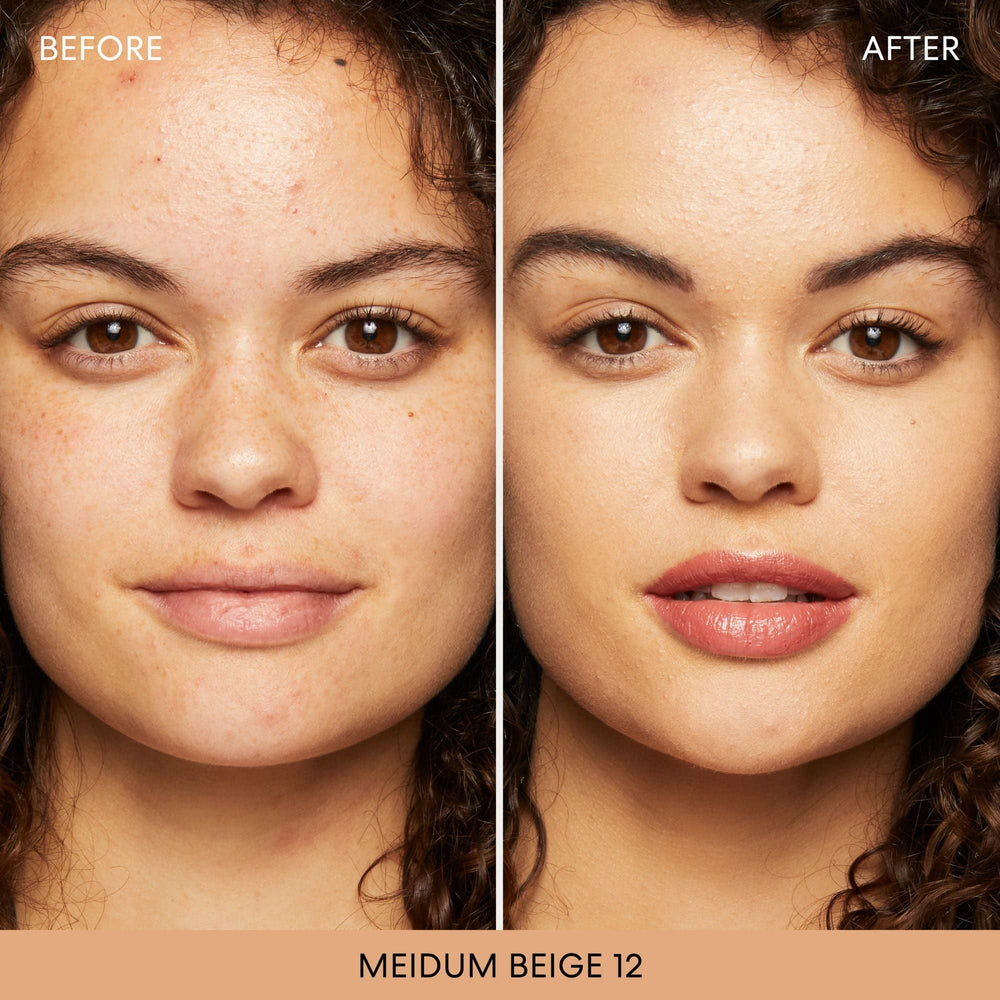 bareminerals texture closeup reveals talc-free powder with breathable wear.