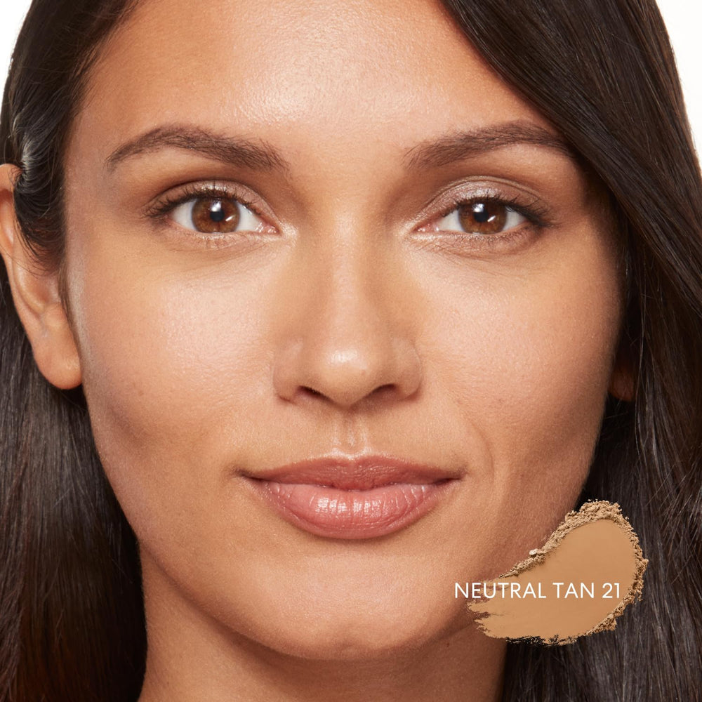 bareMinerals Original Loose Powder Foundation SPF 15 Neutral Tan 21 shade swatch on arm.