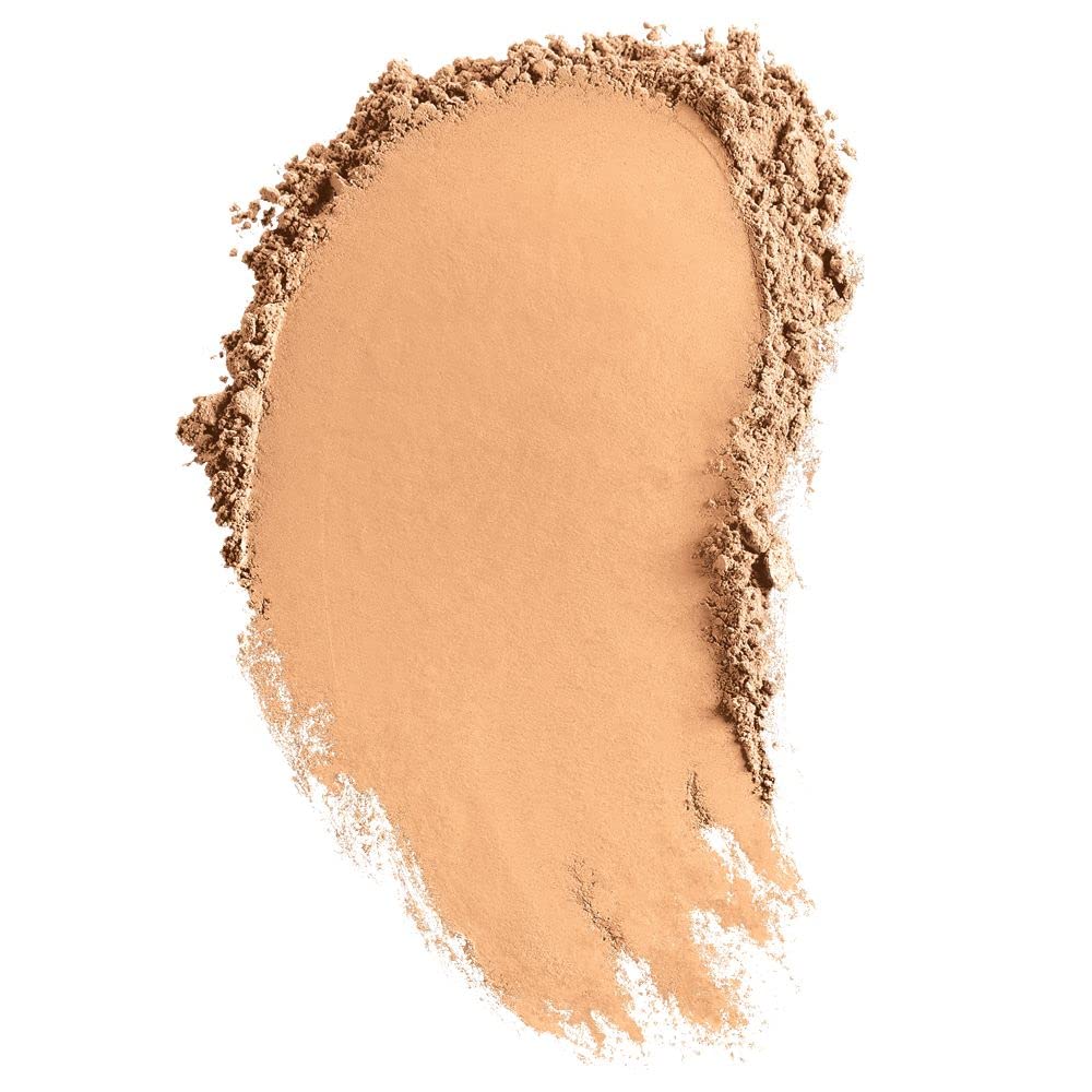 bareMinerals Original Loose Powder Foundation SPF 15 Golden Nude 16 application brush demonstrates easy buildable coverage