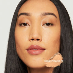 bareMinerals Original Loose Powder Foundation SPF 15 Golden Nude 16 finish swatch suggests a clearer-looking complexion over time