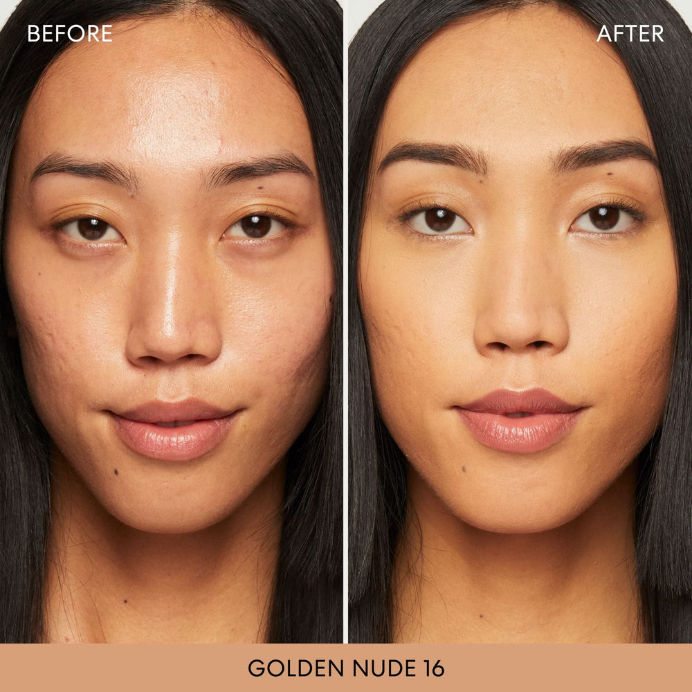bareMinerals Original Loose Powder Foundation SPF 15 Golden Nude 16 skin swatch reveals natural-looking radiance