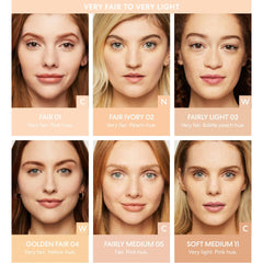 bareminerals original matte foundation 03 fairly light matte finish on oily skin reduces shine.