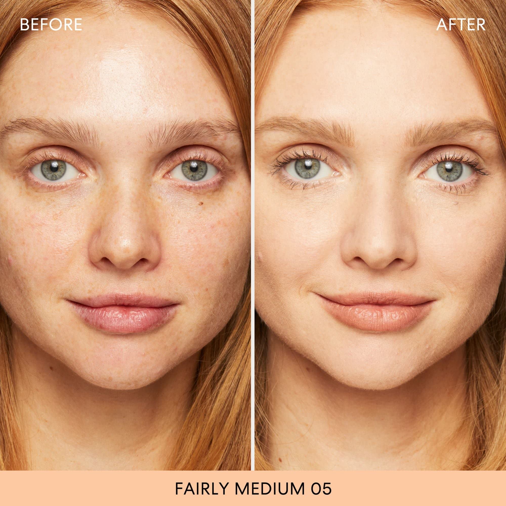 bareMinerals Original Matte Loose Foundation swatches show 05 Fairly Medium for natural color and buildable coverage