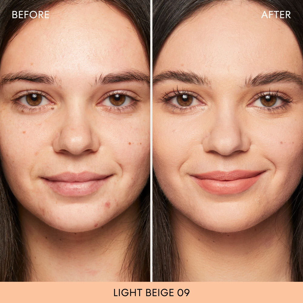 bareMinerals Original Matte SPF15 texture closeup showing a silky, lightweight finish