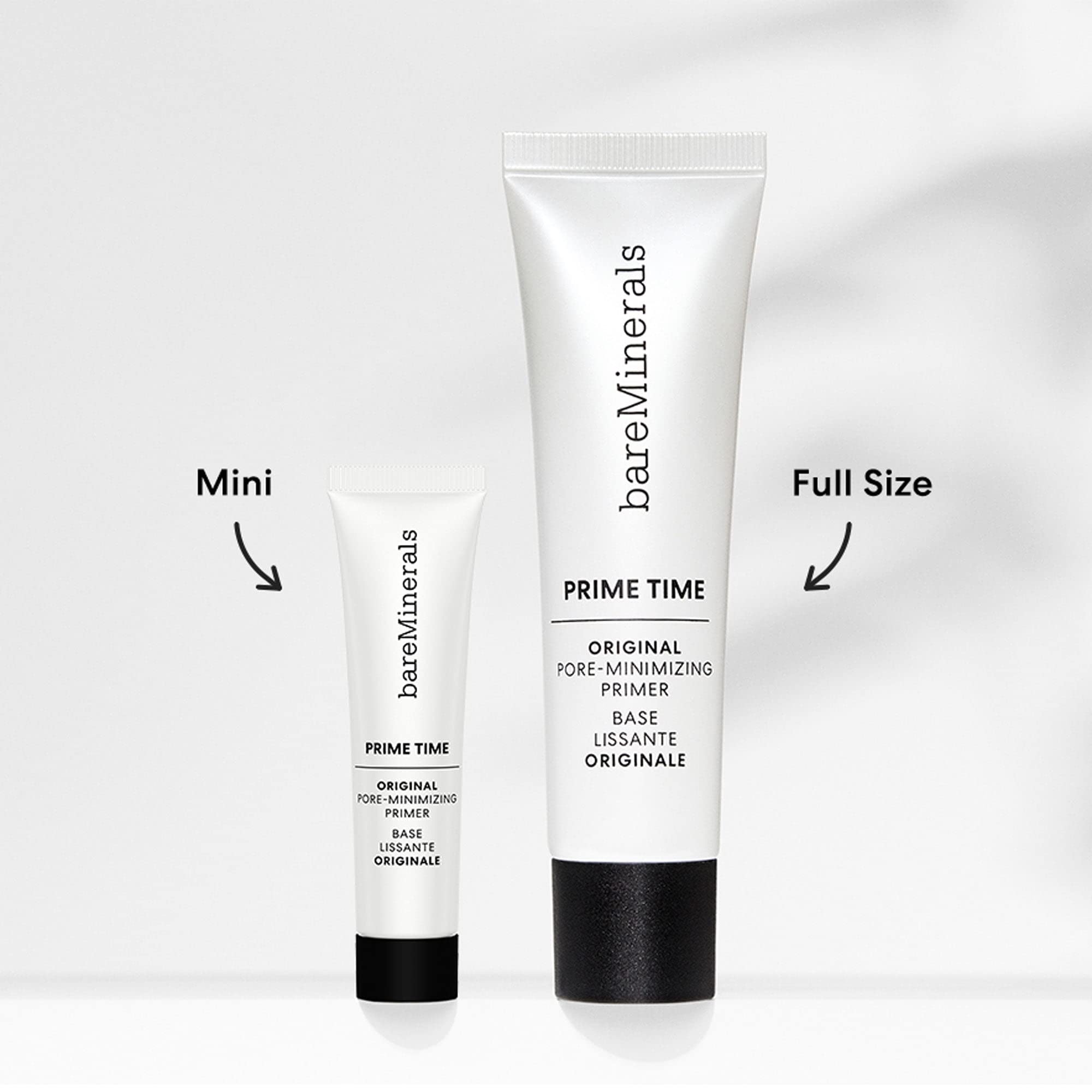 bareMinerals Original Pore Minimizing Gel Primer packaging highlights clean ingredients.