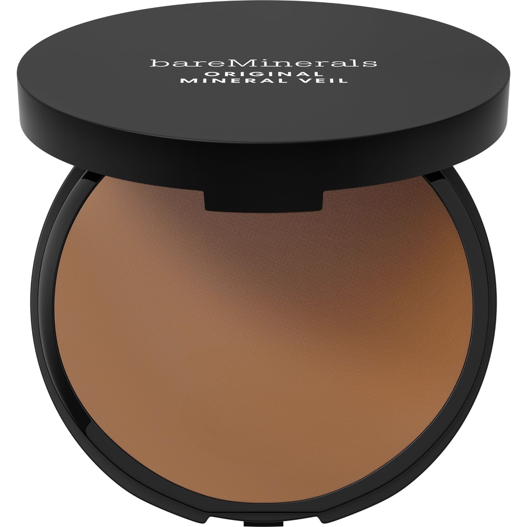 bareMinerals Original Pressed Mineral Veil Sheer Tan compact shows weightless setting.