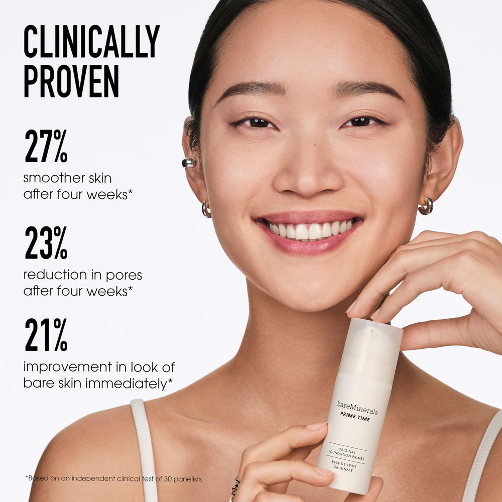 bareMinerals Prime Time Original Primer spread for a weightless, non-greasy feel