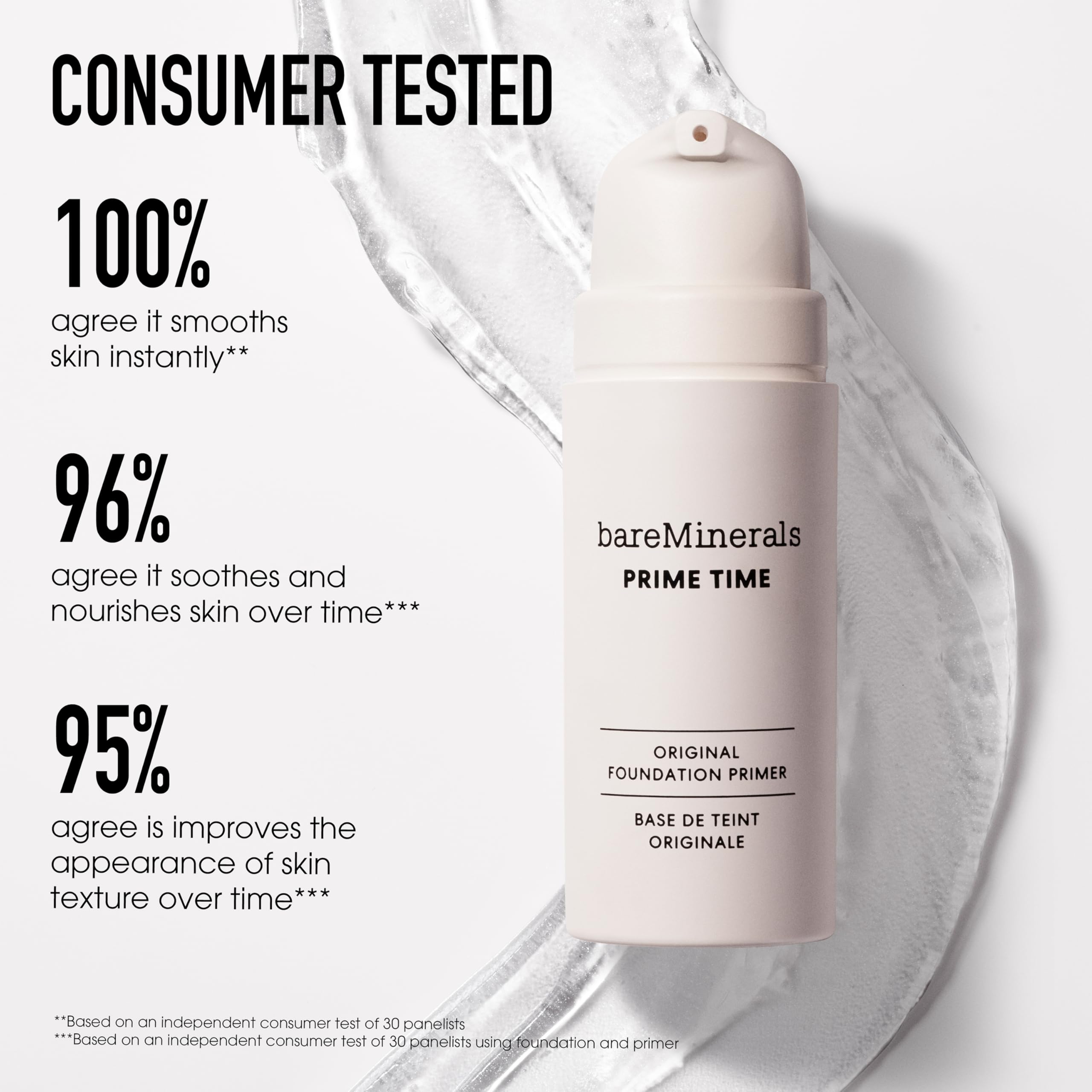 bareMinerals Prime Time Original Primer pore-smoothing closeup for refined complexion