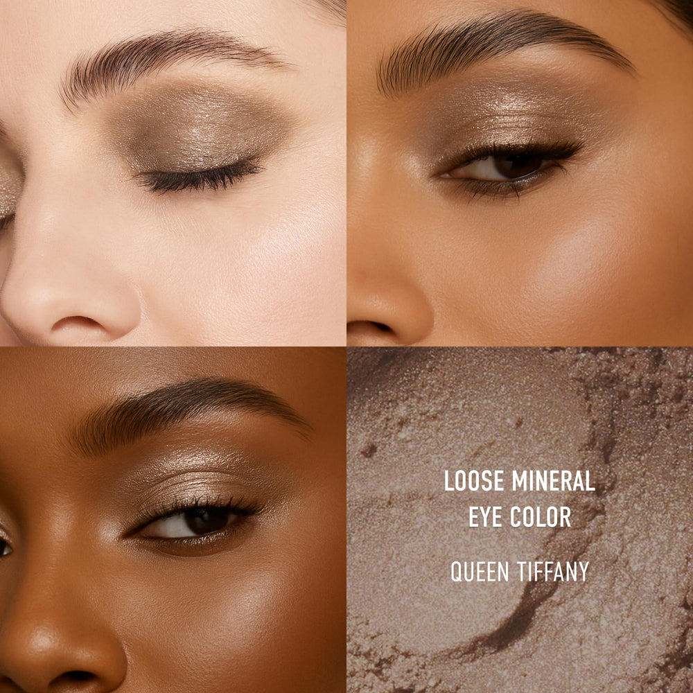 bareMinerals Queen Tiffany swatch on skin showing buildable color.