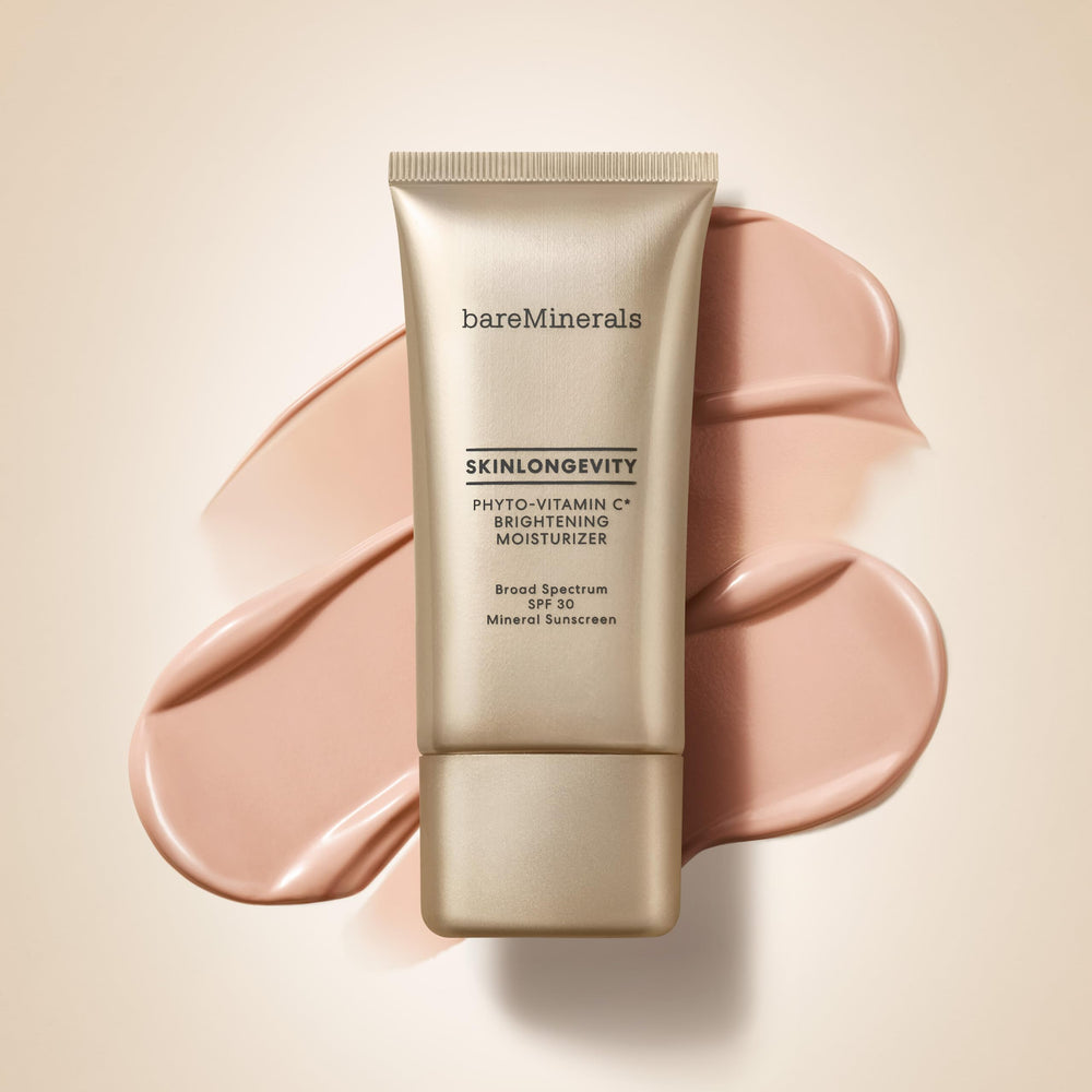 bareMinerals Skinlongevity Phyto-Vitamin C daily routine setup suggests simple morning skincare.