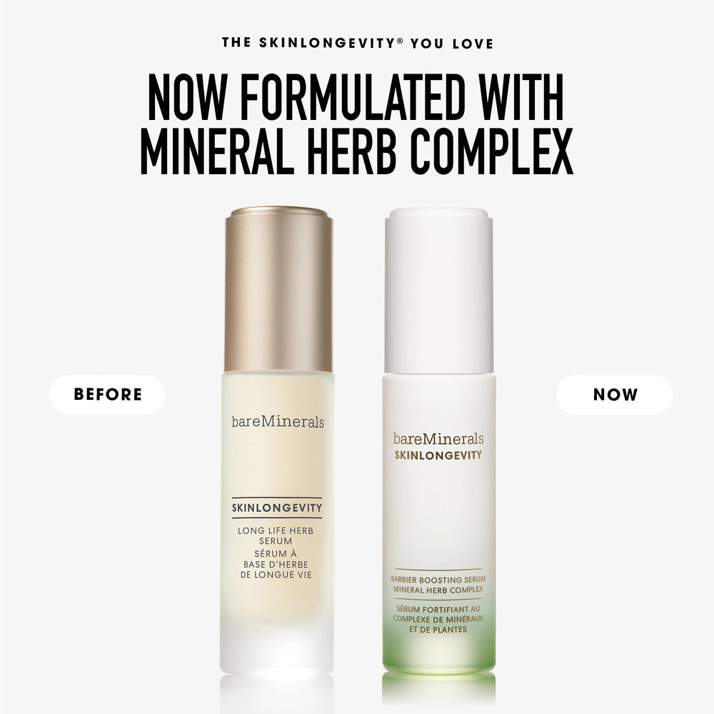 bareMinerals Skinlongevity routine morning shot showcases skincare step integration.