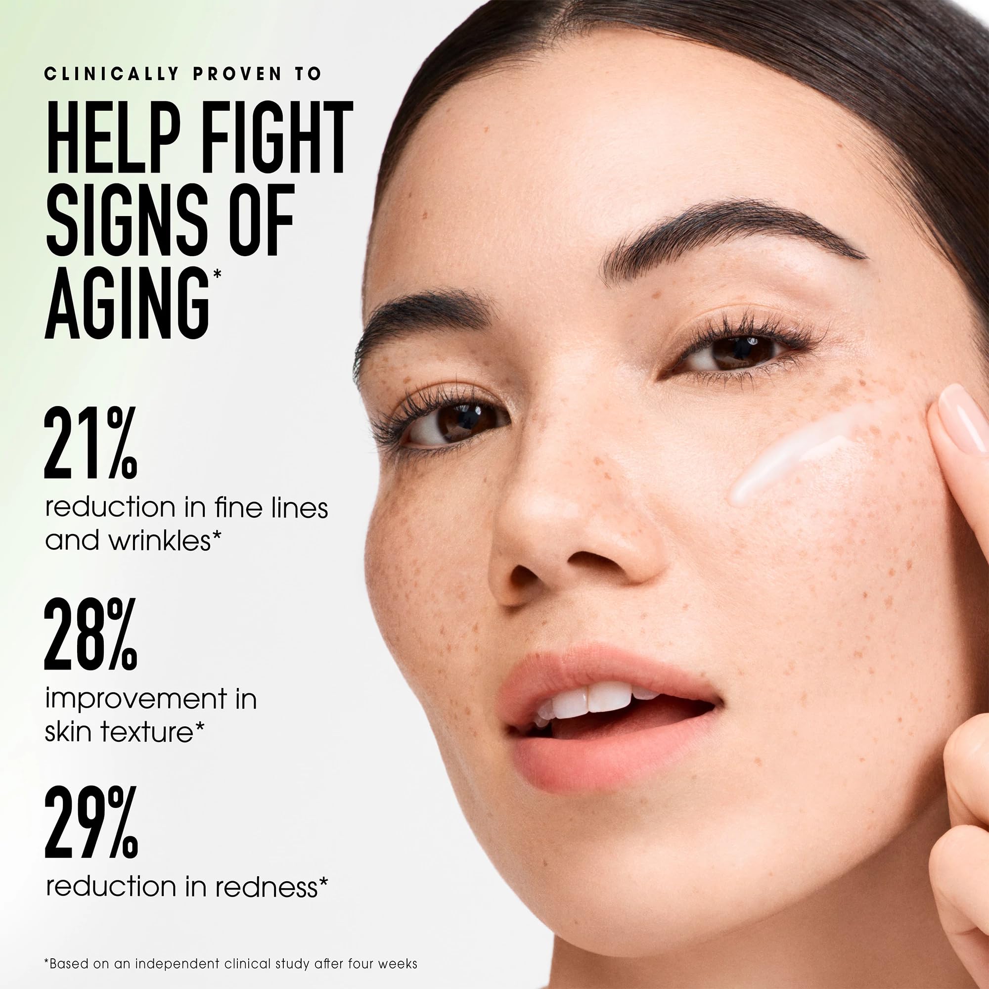 bareMinerals Skinlongevity serum pump close-up highlights non-sticky, quick absorption.