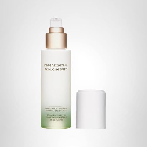 bareMinerals Skinlongevity travel-size bottle ready for on-the-go skincare.
